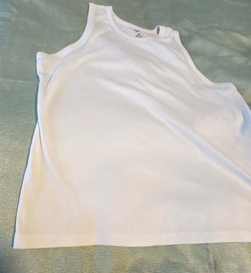 Sonoma Goods For Life Women's Plus Ribbed Tank Top White 2X B8
